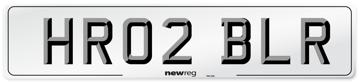 HR02 BLR Number Plate from New Reg